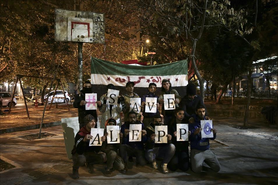 Demonstration for Aleppo in Athens