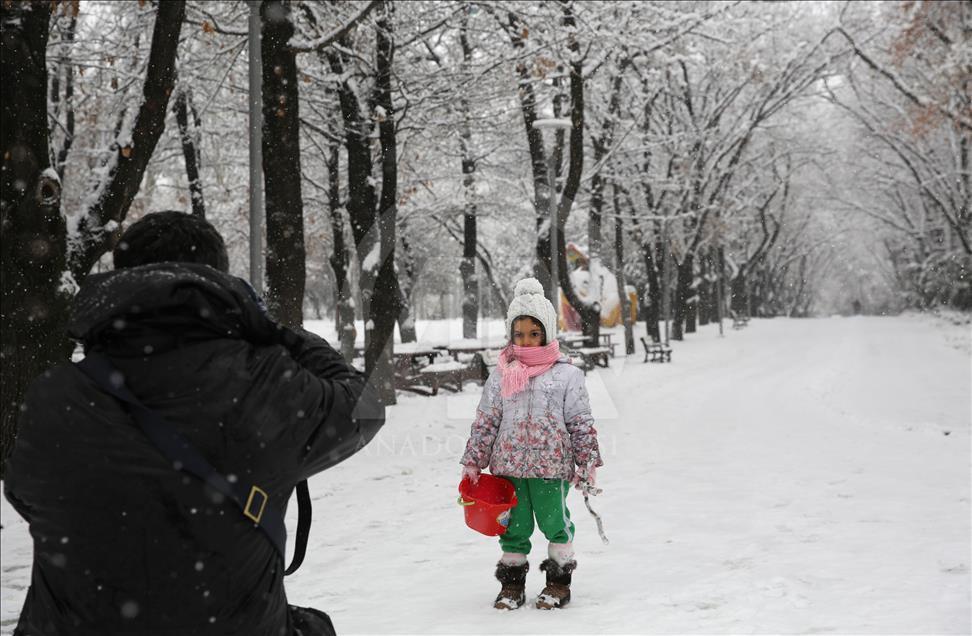 Ankara'da kar yağışı