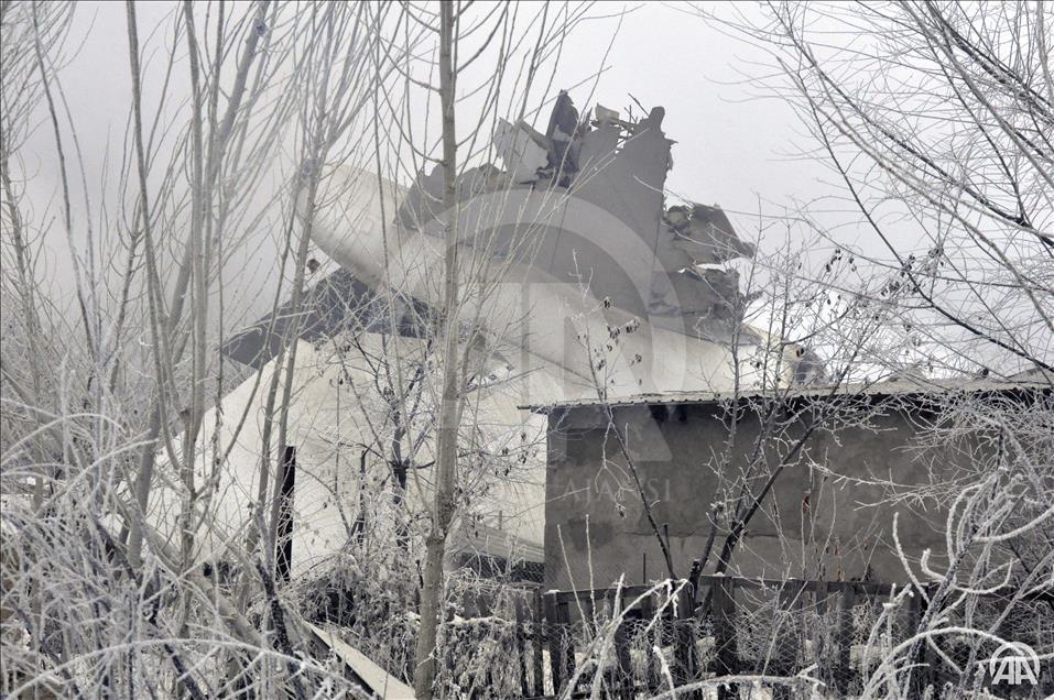 BISHKEK, KYRGYZSTAN - JANUARY 16:  Wreckage of a plane is seen a