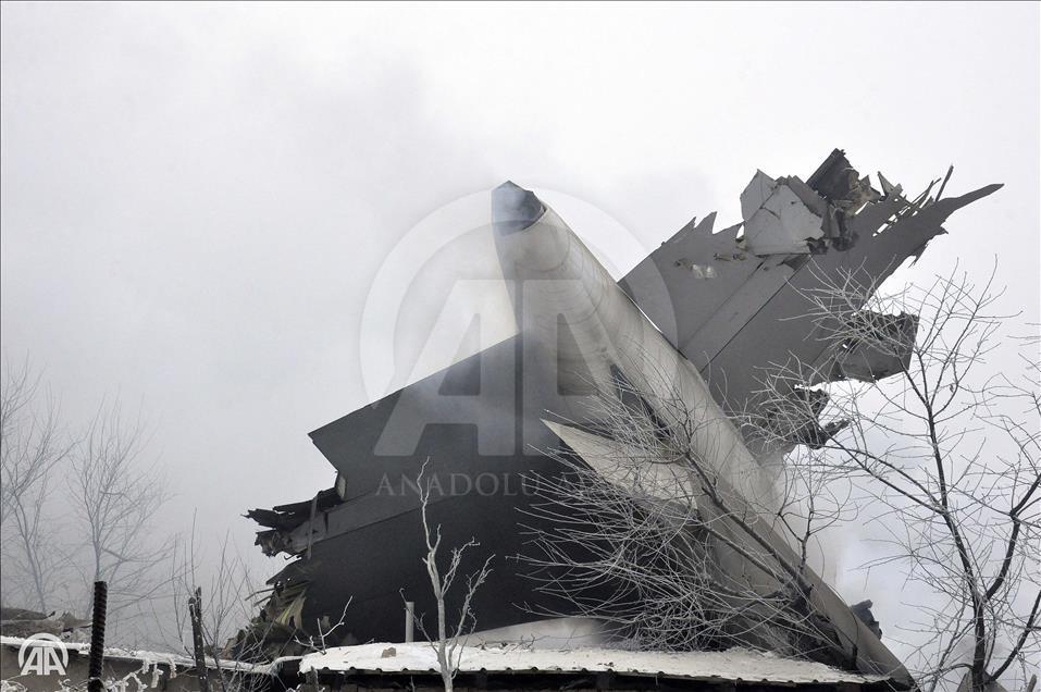 BISHKEK, KYRGYZSTAN - JANUARY 16:  Wreckage of a plane is seen a