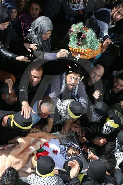 تششیع جنازه جوان فلسطینی کشته‌شده توسط اسرائیل