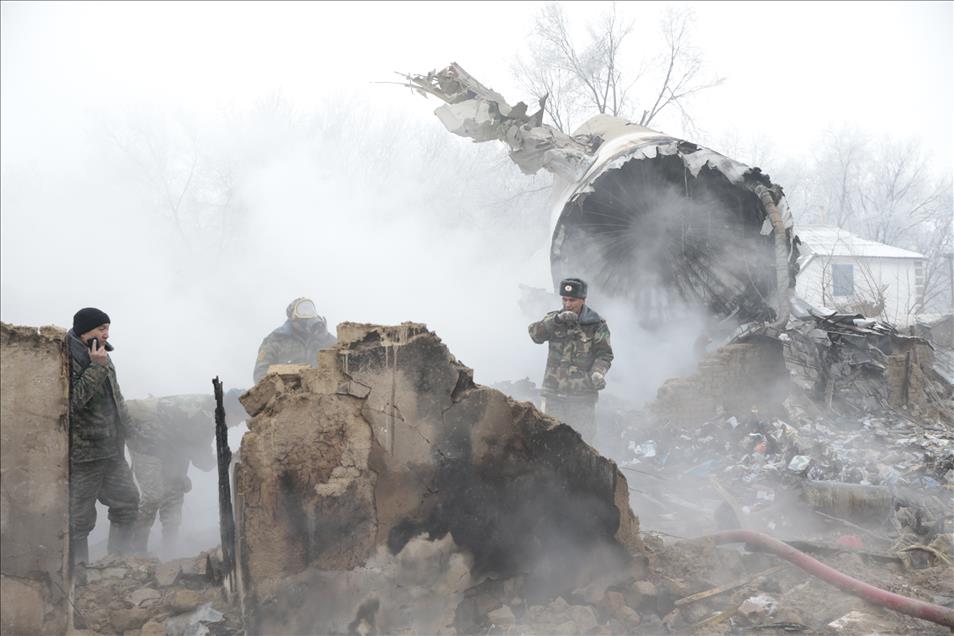 Bişkek'te Kargo uçağı düştü: 32 ölü, 4 yaralı