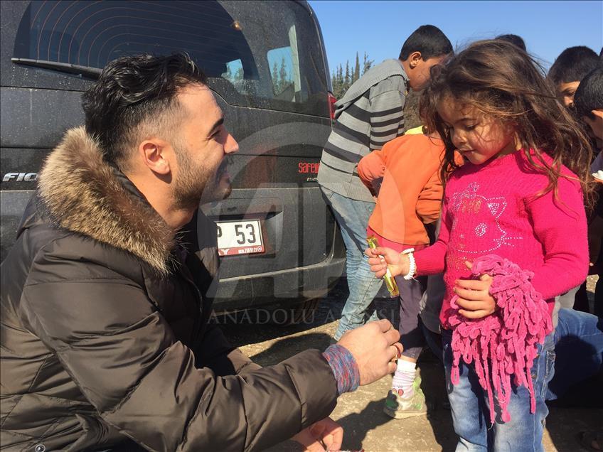 تاجر ترک از سوئیس برای یاری پناهجویان سوری آمد