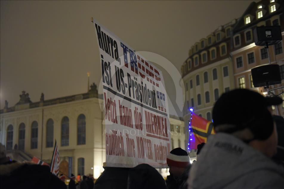 PEGIDA anti islam protest in Germany's Dresden