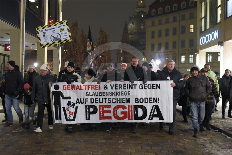 PEGIDA anti islam protest in Germany's Dresden