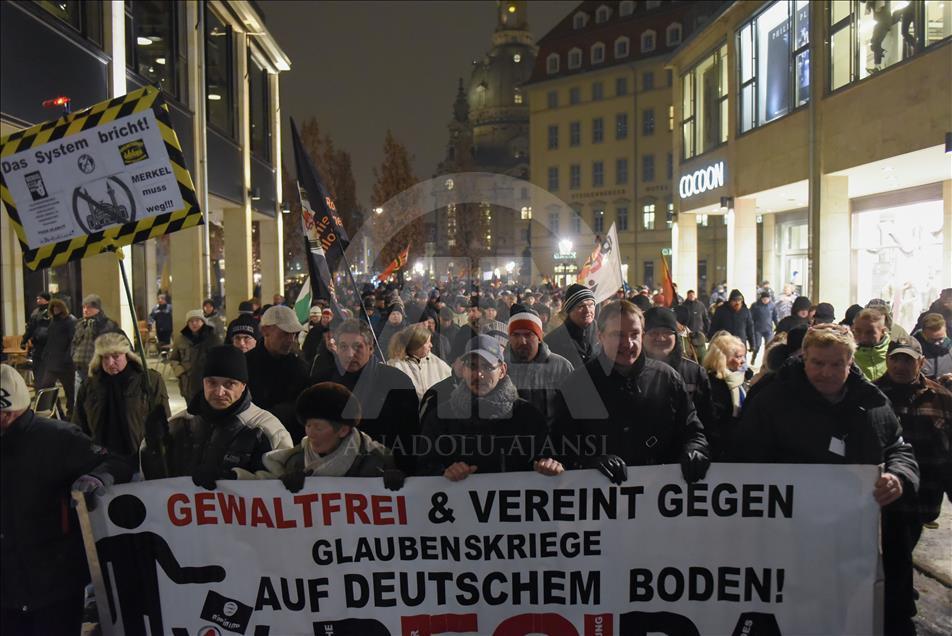PEGIDA anti islam protest in Germany's Dresden