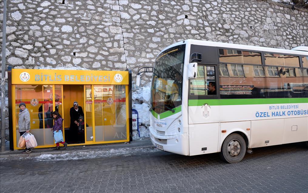Bitlis'te "klimalı otobüs durağı" dönemi