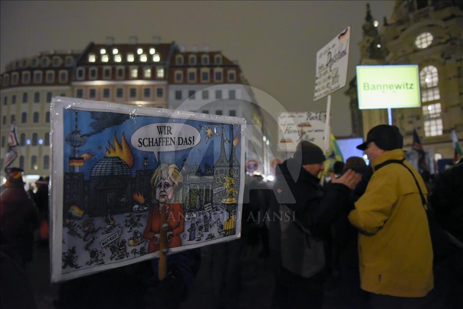 PEGIDA anti islam protest in Germany's Dresden