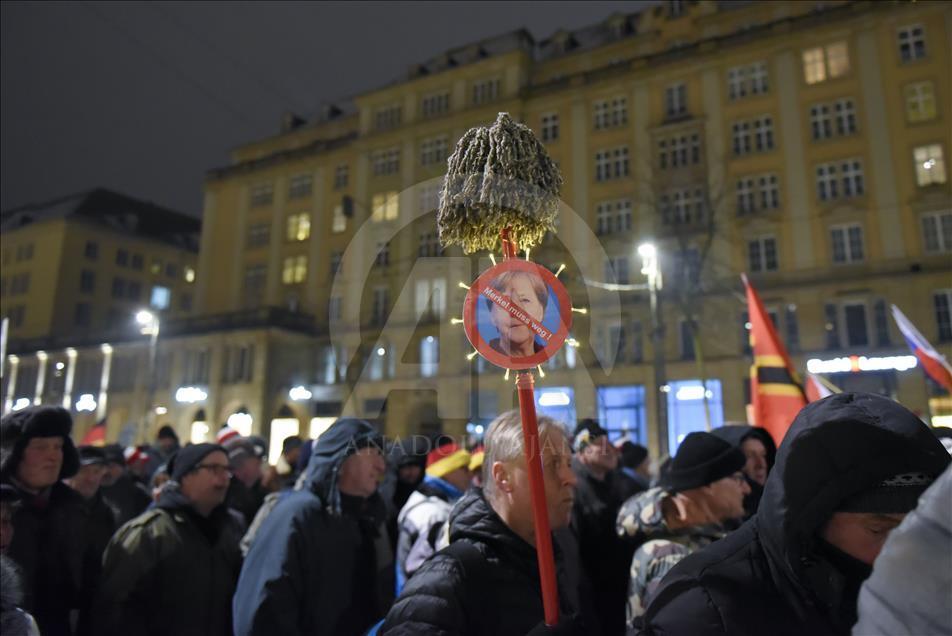 PEGIDA anti islam protest in Germany's Dresden