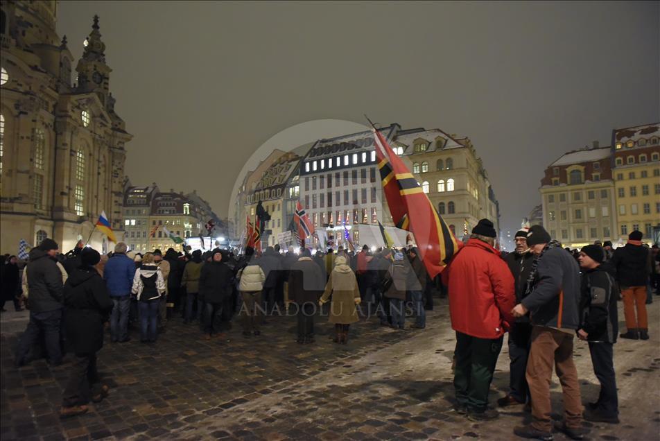 PEGIDA anti islam protest in Germany's Dresden