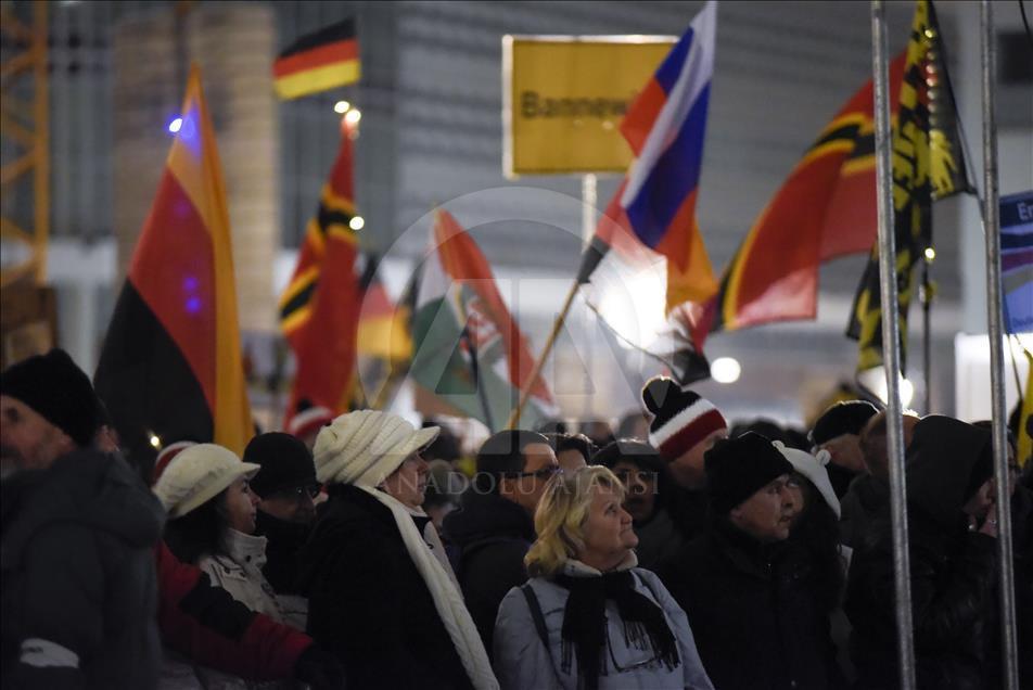 PEGIDA anti islam protest in Germany's Dresden