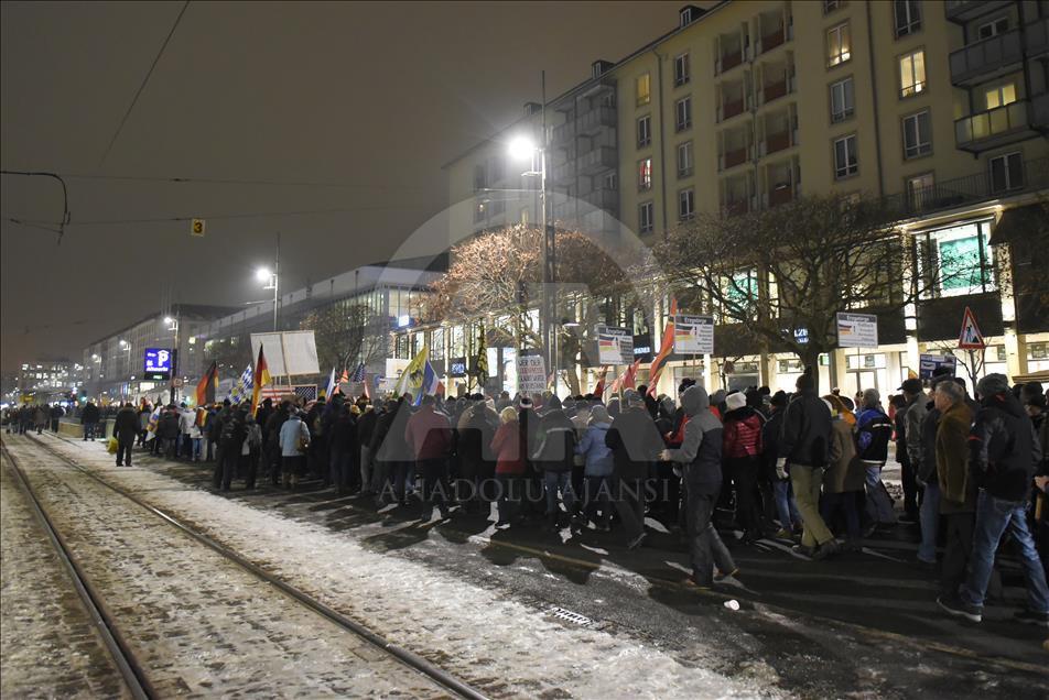 PEGIDA anti islam protest in Germany's Dresden