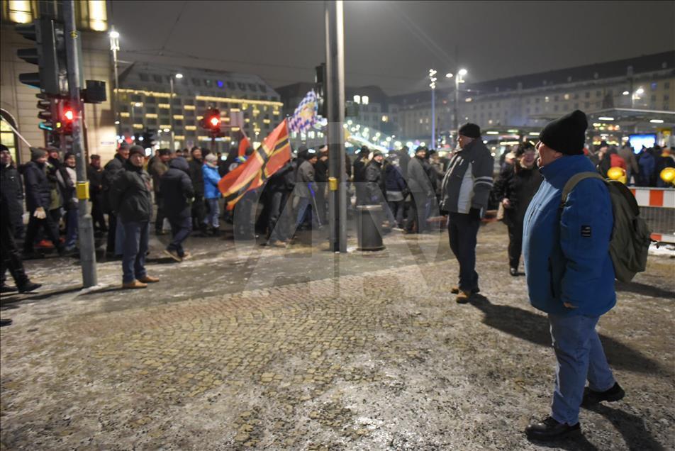PEGIDA anti islam protest in Germany's Dresden