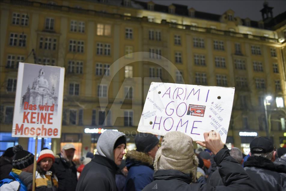 PEGIDA anti islam protest in Germany's Dresden