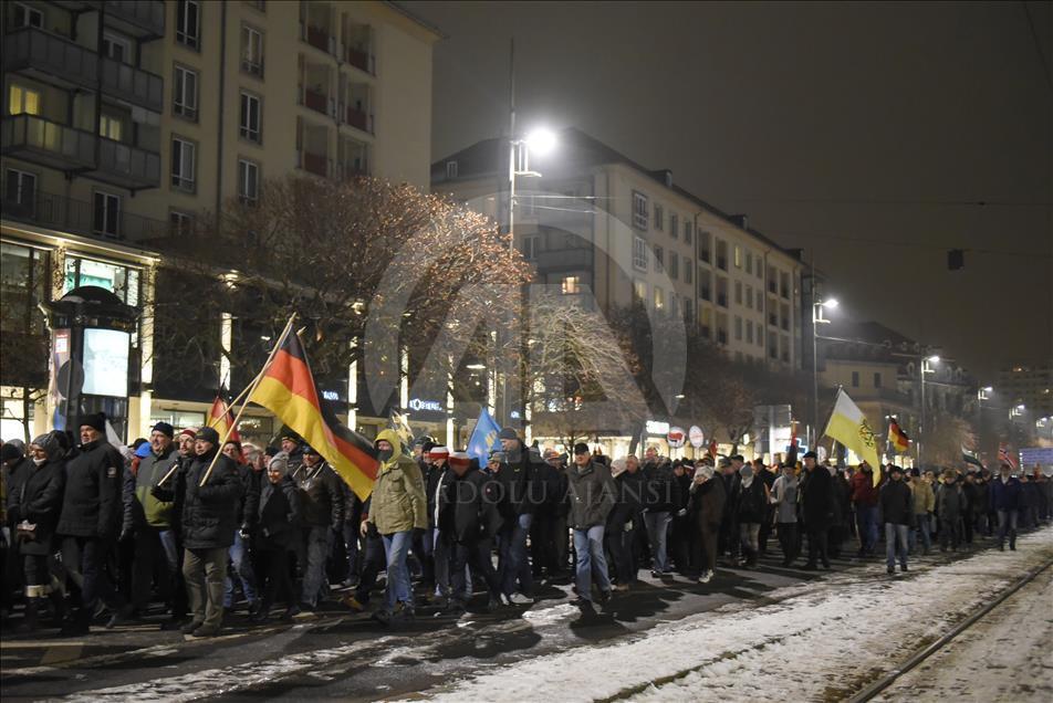 PEGIDA anti islam protest in Germany's Dresden