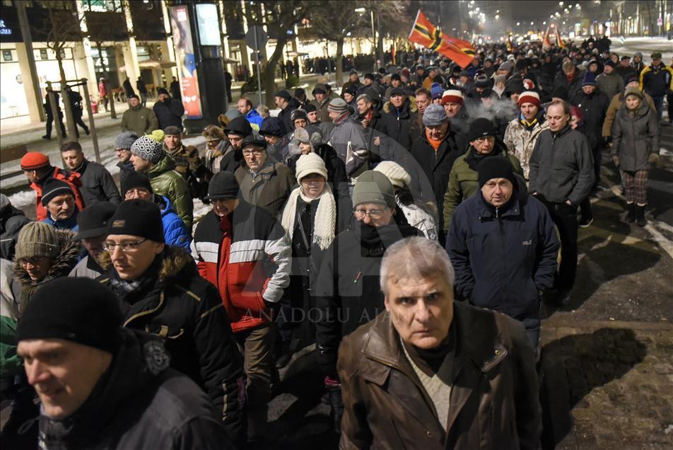 PEGIDA anti islam protest in Germany's Dresden