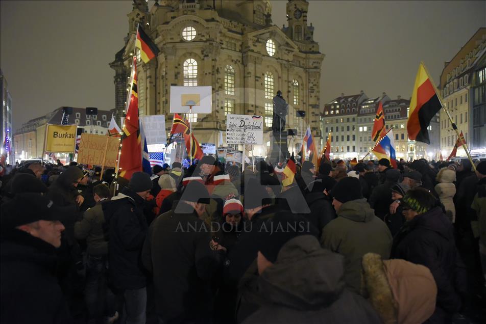 PEGIDA anti islam protest in Germany's Dresden