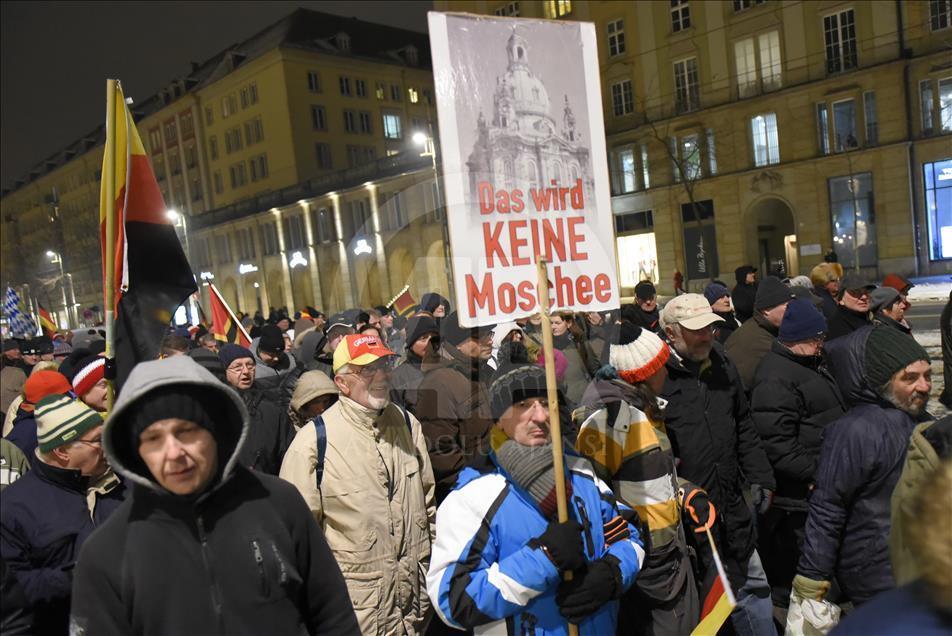 PEGIDA anti islam protest in Germany's Dresden