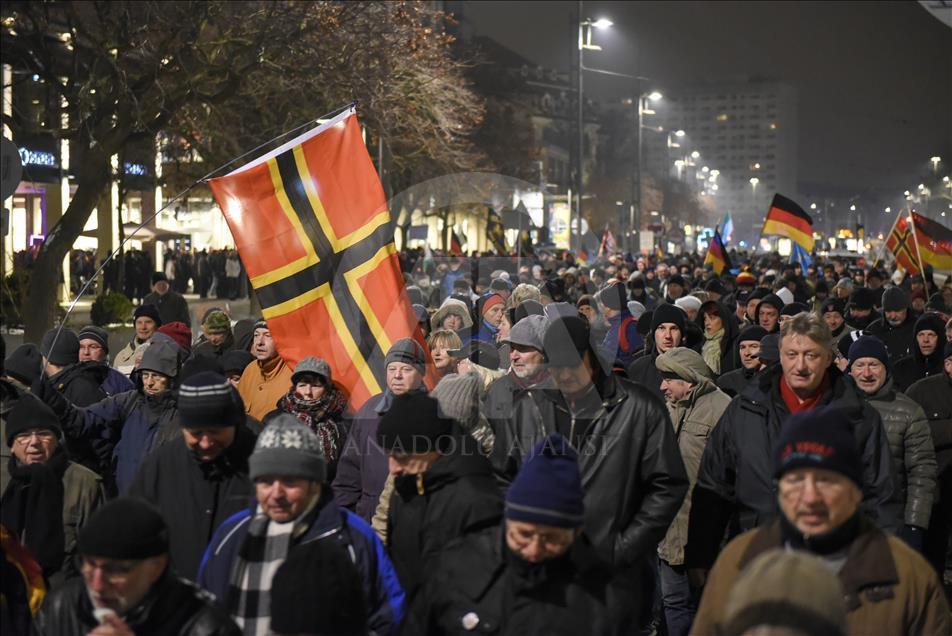 PEGIDA anti islam protest in Germany's Dresden