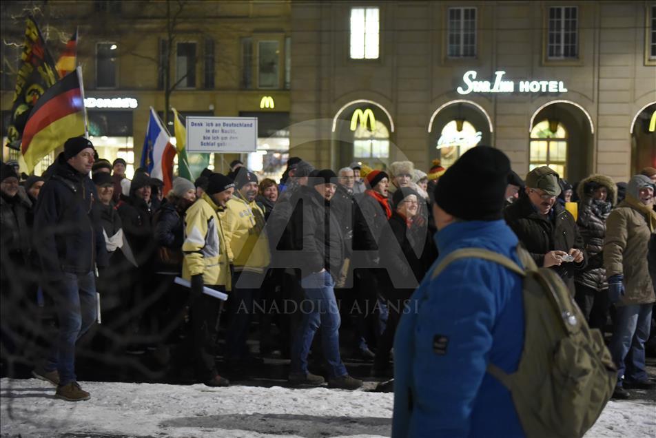 PEGIDA anti islam protest in Germany's Dresden