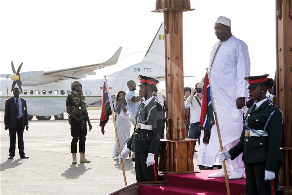 Arrival of new Gambia's president Adama Barrow to Banjul