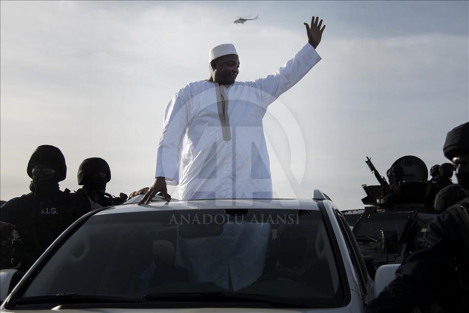 Arrival of new Gambia's president Adama Barrow to Banjul