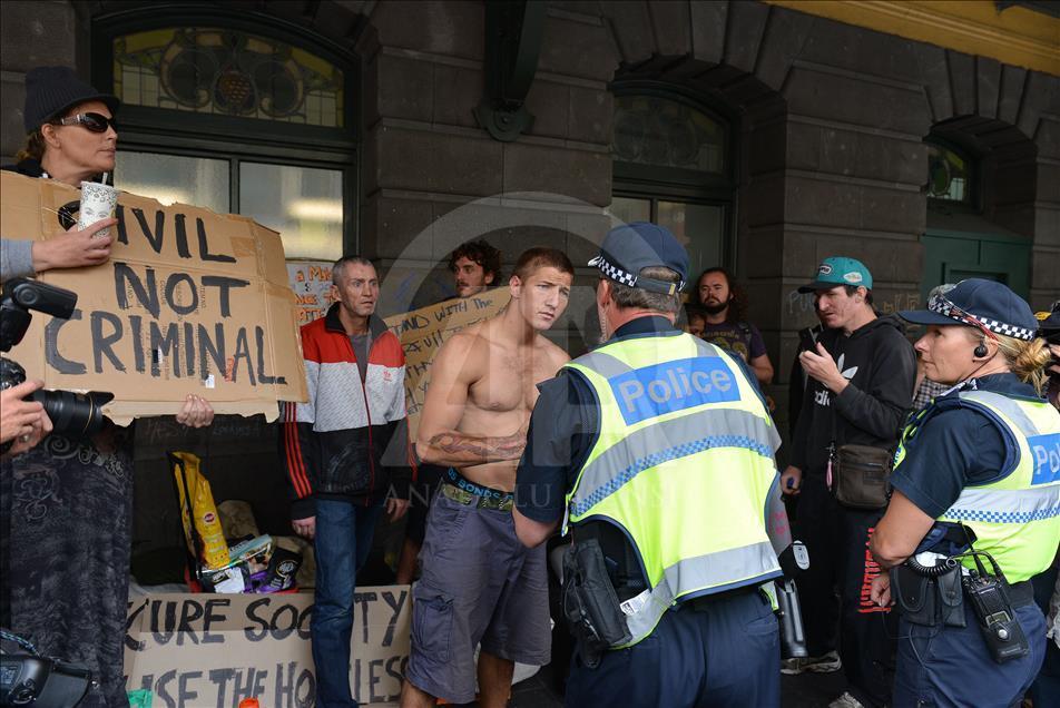 Homeless camp eviction in Melbourne Anadolu Ajansı