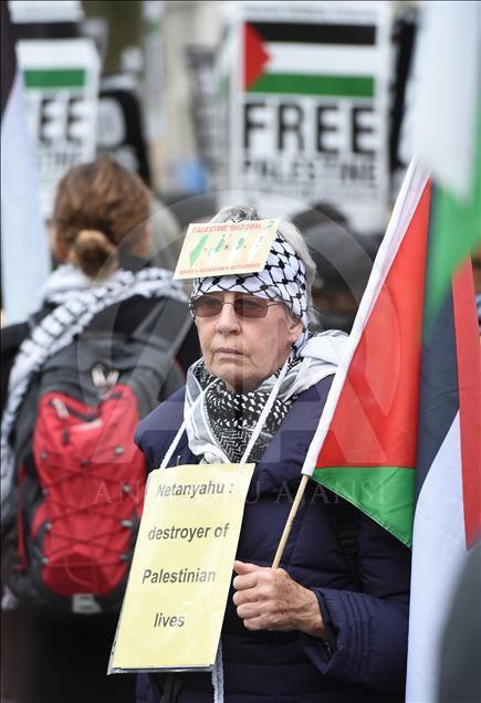 تجمع اعتراضی در لندن در حمایت از مردم فلسطین