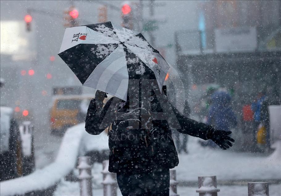 New York'ta kar yağışı