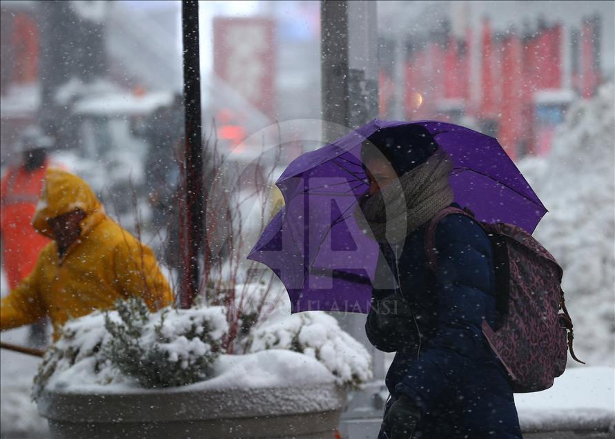 New York'ta kar yağışı