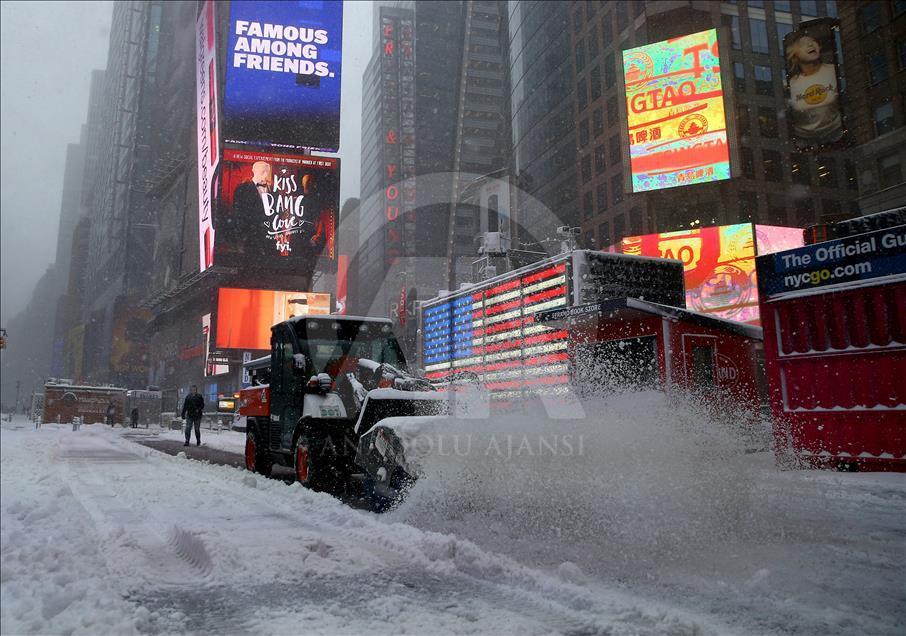 New York'ta kar yağışı