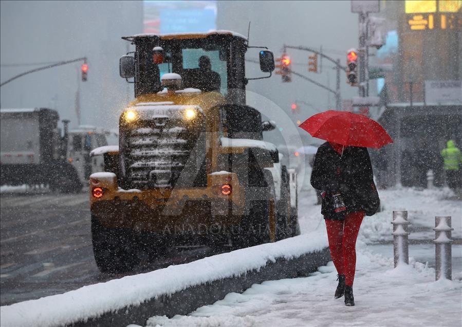 New York'ta kar yağışı