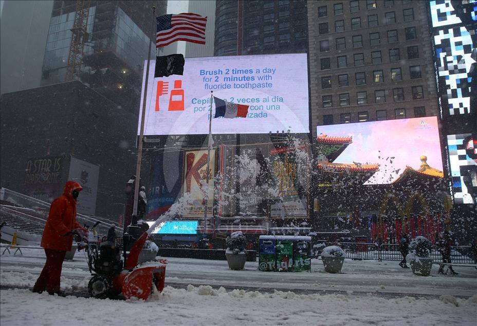 New York'ta kar yağışı