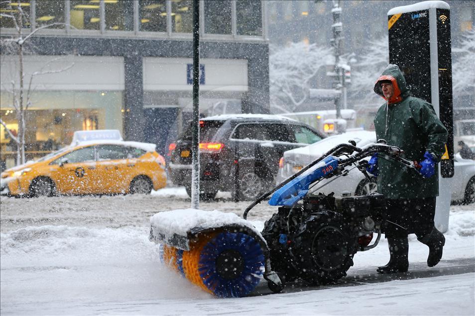 New York'ta kar yağışı