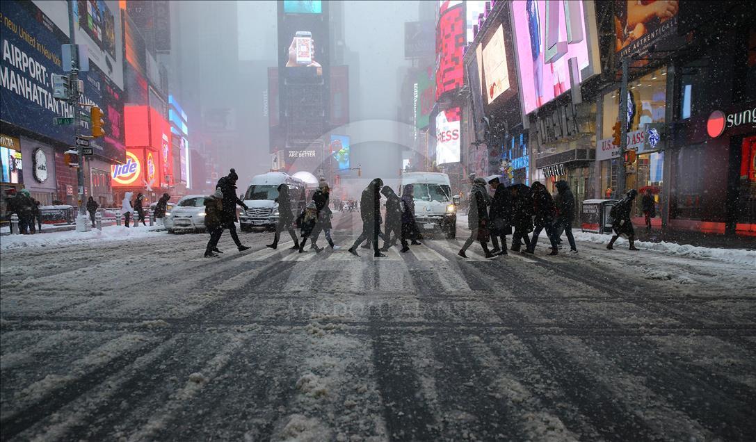 New York'ta kar yağışı