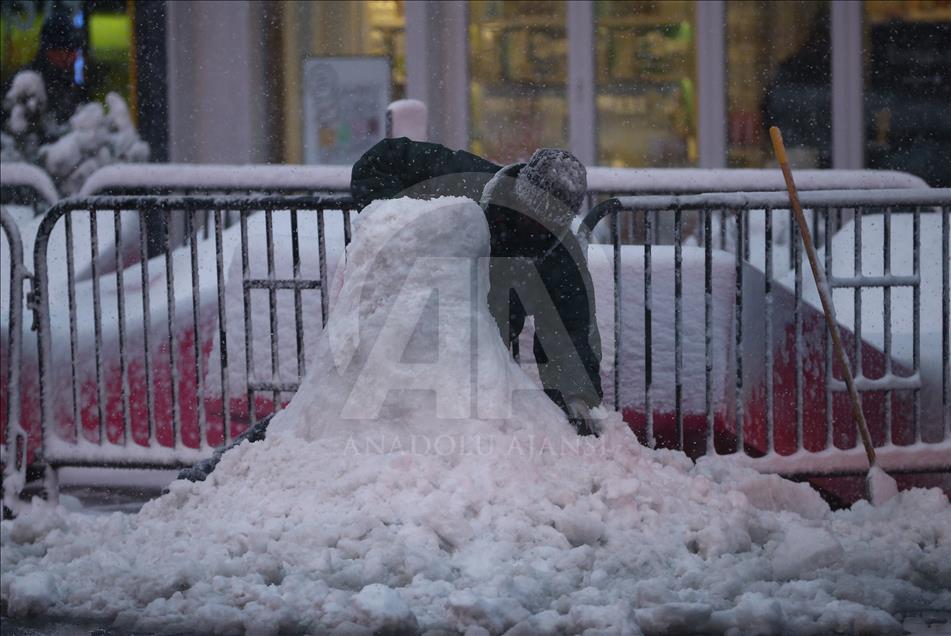 New York'ta kar yağışı