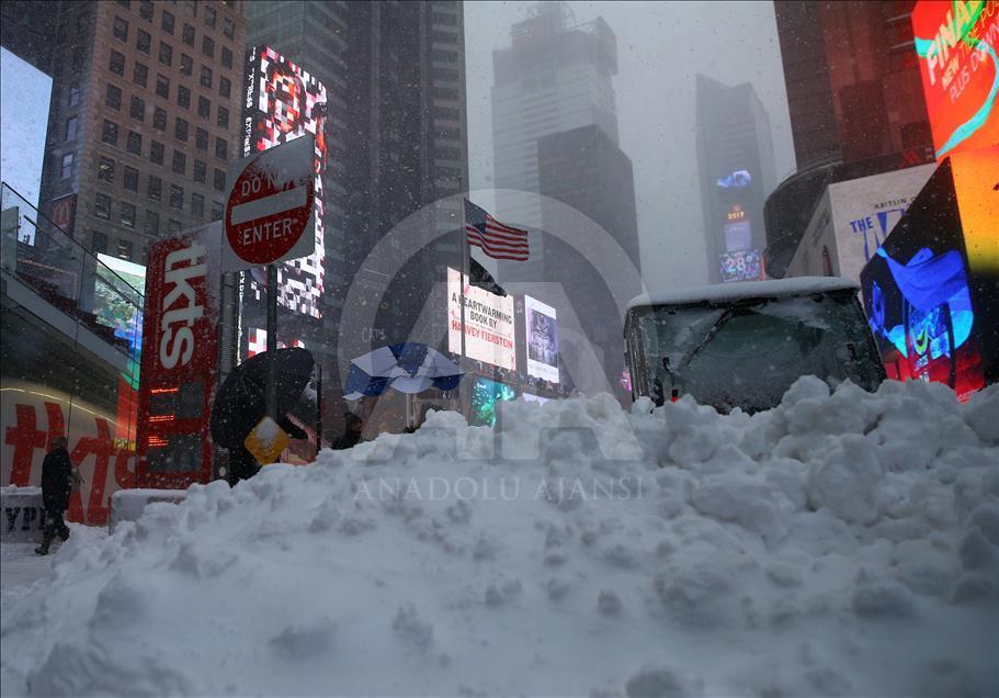 New York'ta kar yağışı
