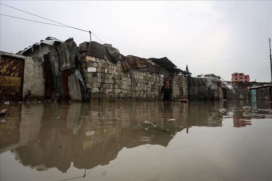 Heavy rainfall hit Gaza