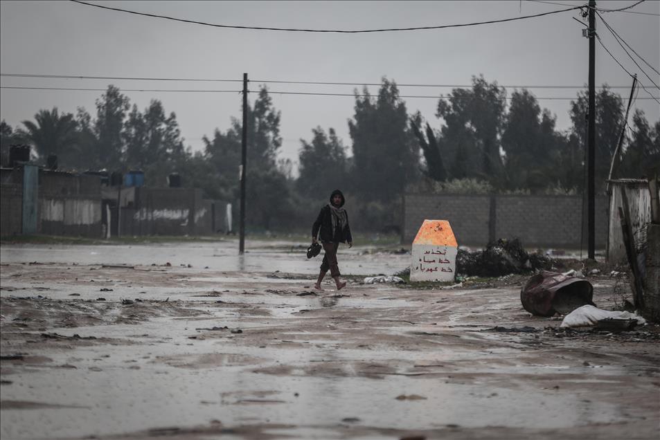 Heavy rainfall hit Gaza