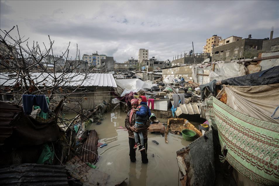 Heavy rainfall hit Gaza