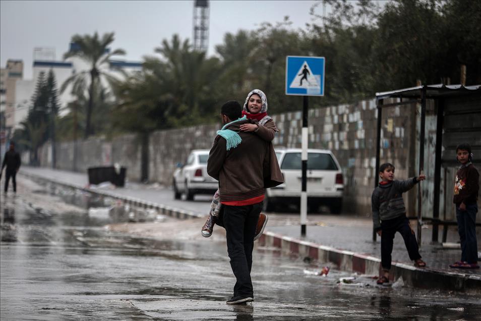 Heavy rainfall hit Gaza