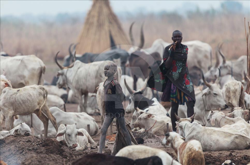 Mundari people in South Sudan