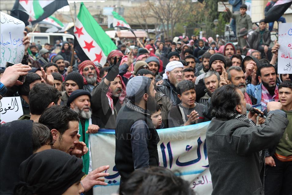 Protest In Damascus Against Assad Regime's Violation Of Ceasefire ...