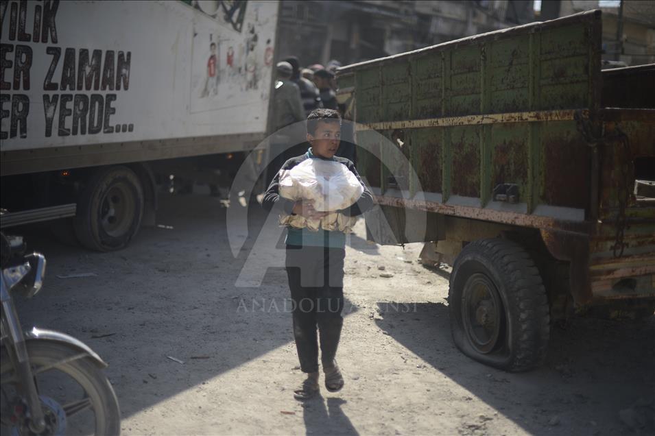 İHH'nın Bab'daki yardım faaliyetleri