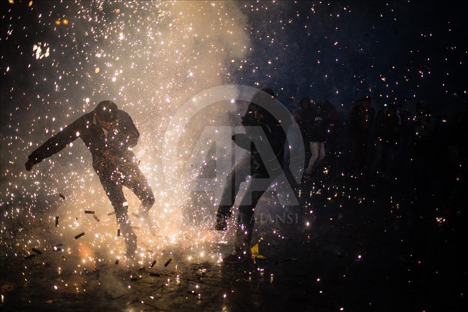 Meksika'da havai fişek festivali