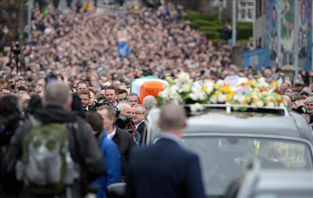 Funeral of Martin McGuinness, former IRA chief of staff and former deputy first minister Northern Ireland assembly peace process
