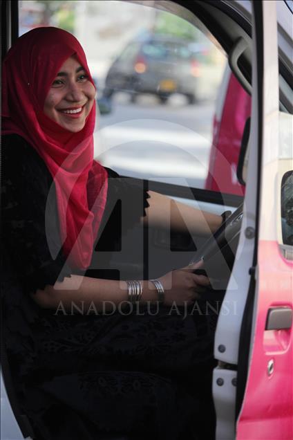 Pink taxi service for women in Pakistan
