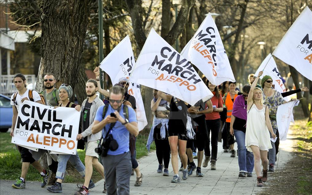 Civil March for Aleppo in Sarajevo