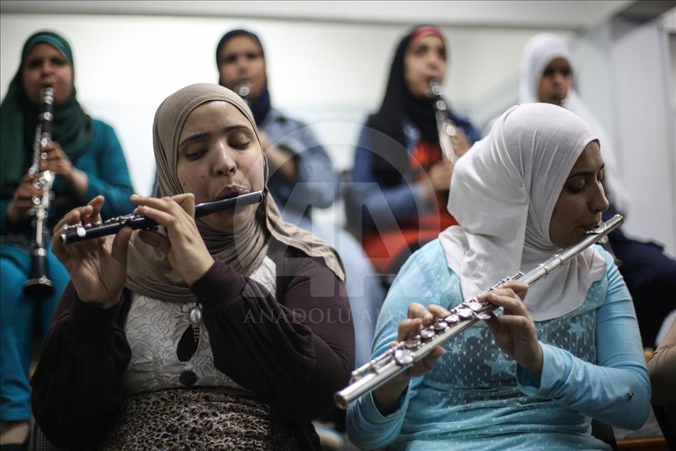 Mısır'da görme engelliler orkestrası