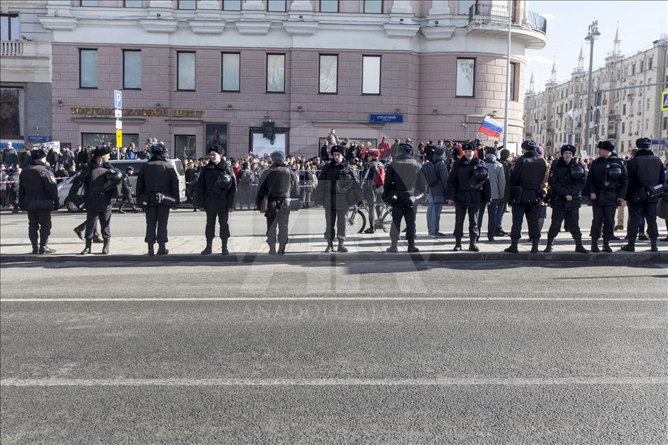 Moskova'da yolsuzluk karşıtı protesto
